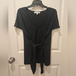Adyson Parker Black V-Neck Tie-Front Women's Top Size XL